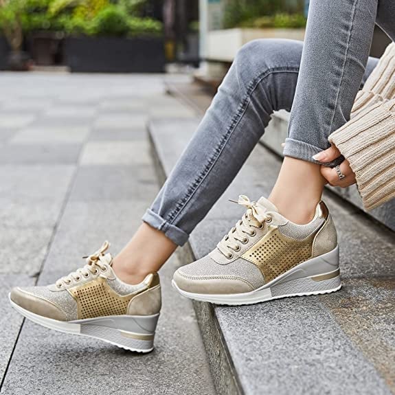 High Heeld Wedge Sneakers For Women