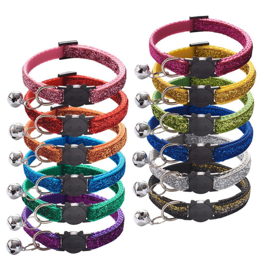 Sparkling Pet Cat Collar With Bell Breakaway Fashion