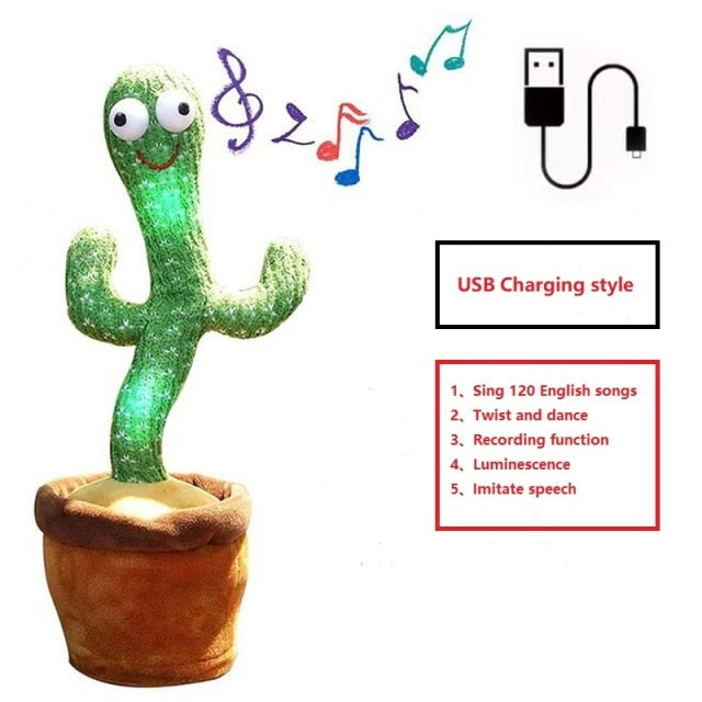 Dance cactus doll recording repeat plush toy