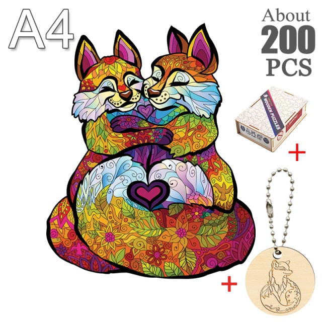 Fox peacock puzzle 3D Wooden Puzzle Children