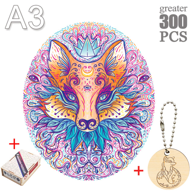 Fox peacock puzzle 3D Wooden Puzzle Children