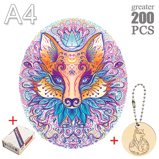 Fox peacock puzzle 3D Wooden Puzzle Children