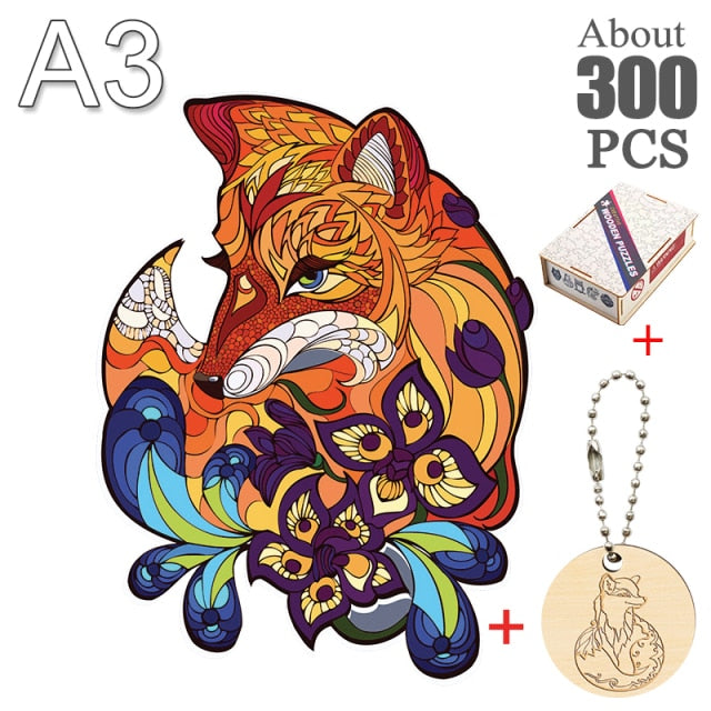 Fox peacock puzzle 3D Wooden Puzzle Children