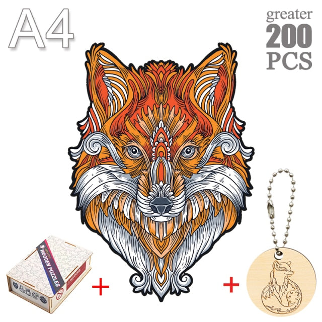 Fox peacock puzzle 3D Wooden Puzzle Children