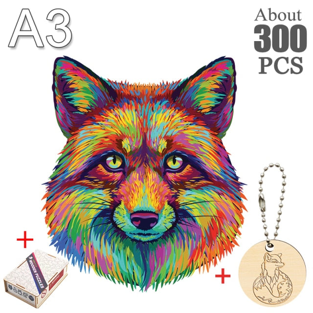 Fox peacock puzzle 3D Wooden Puzzle Children