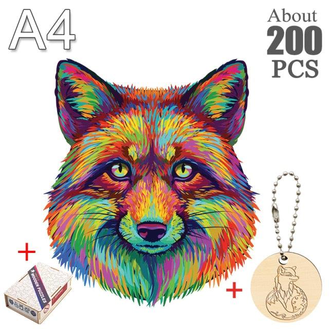 Fox peacock puzzle 3D Wooden Puzzle Children