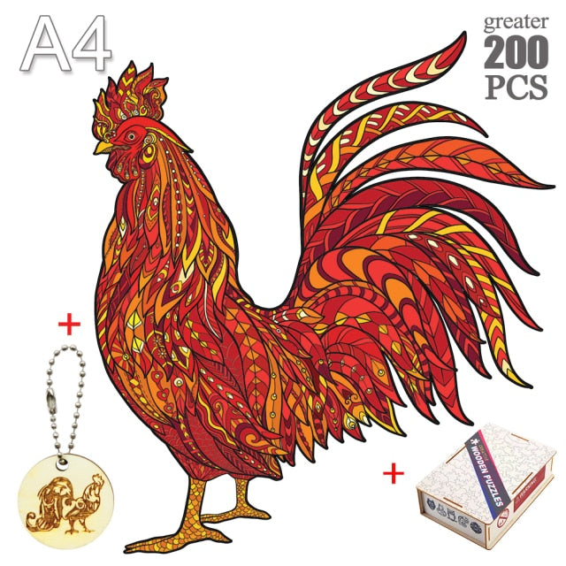 Fox peacock puzzle 3D Wooden Puzzle Children