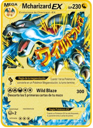 Pokemon metal card shiny card children's toy