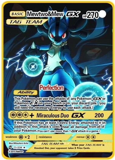 Pokemon metal card shiny card children's toy