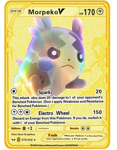 Pokemon metal card shiny card children's toy