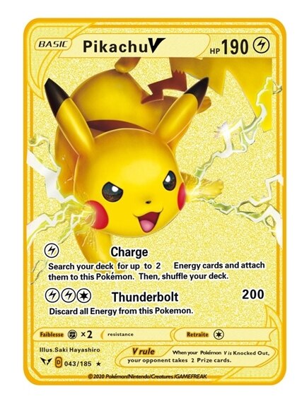 Pokemon metal card shiny card children's toy